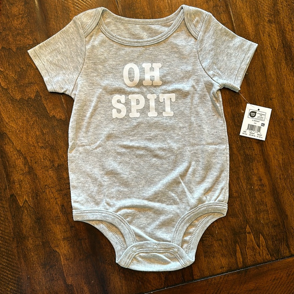 NWT “Oh Spit” Short Sleeve Onsie